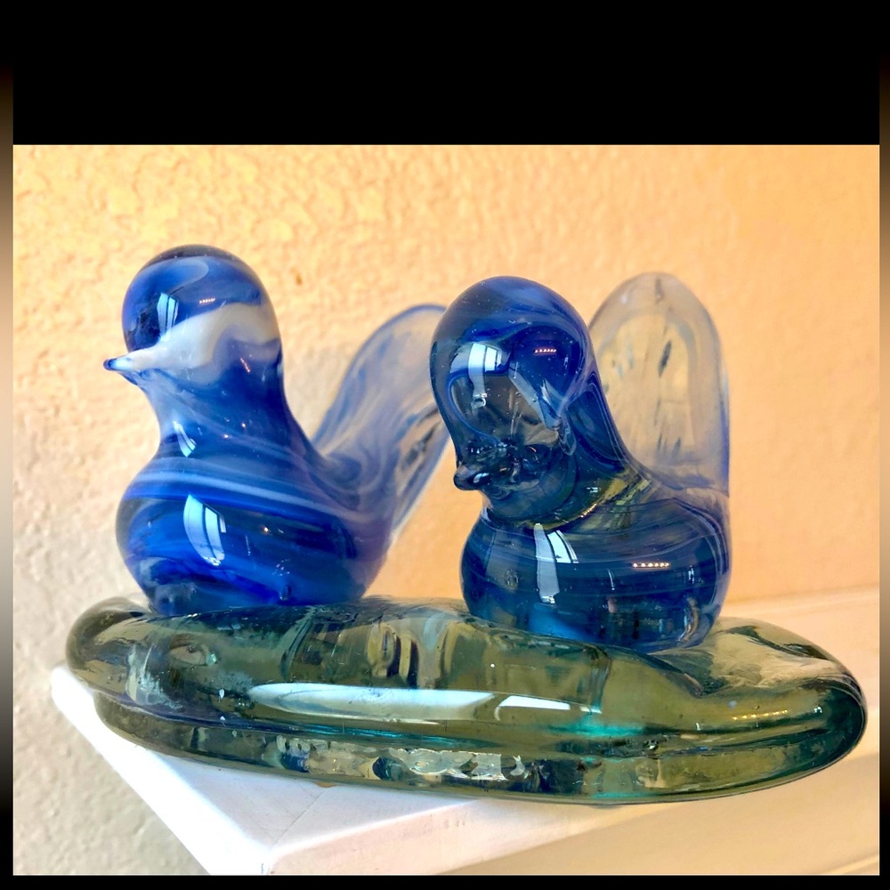 Vintage Enchanted Glass Co Blue Birds